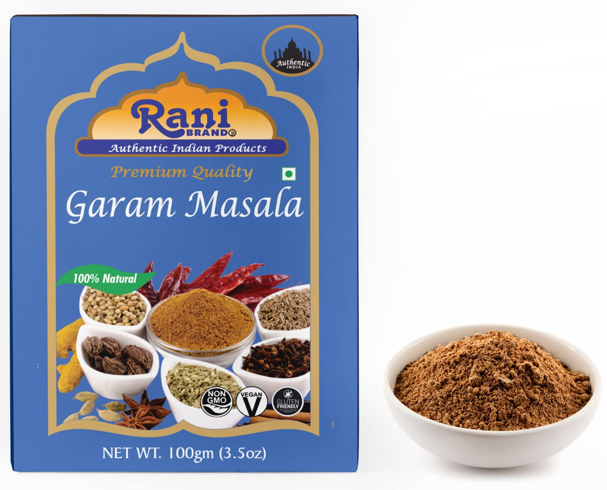 Rani Brand Authentic Indian Products Rani Garam Masala Indian 11-Spice Blend 3.5oz (100g) Box Spice ~ All Natural, Salt-Free | Vegan | No Colors | Gluten Friendly | NON-GMO | Indian Origin