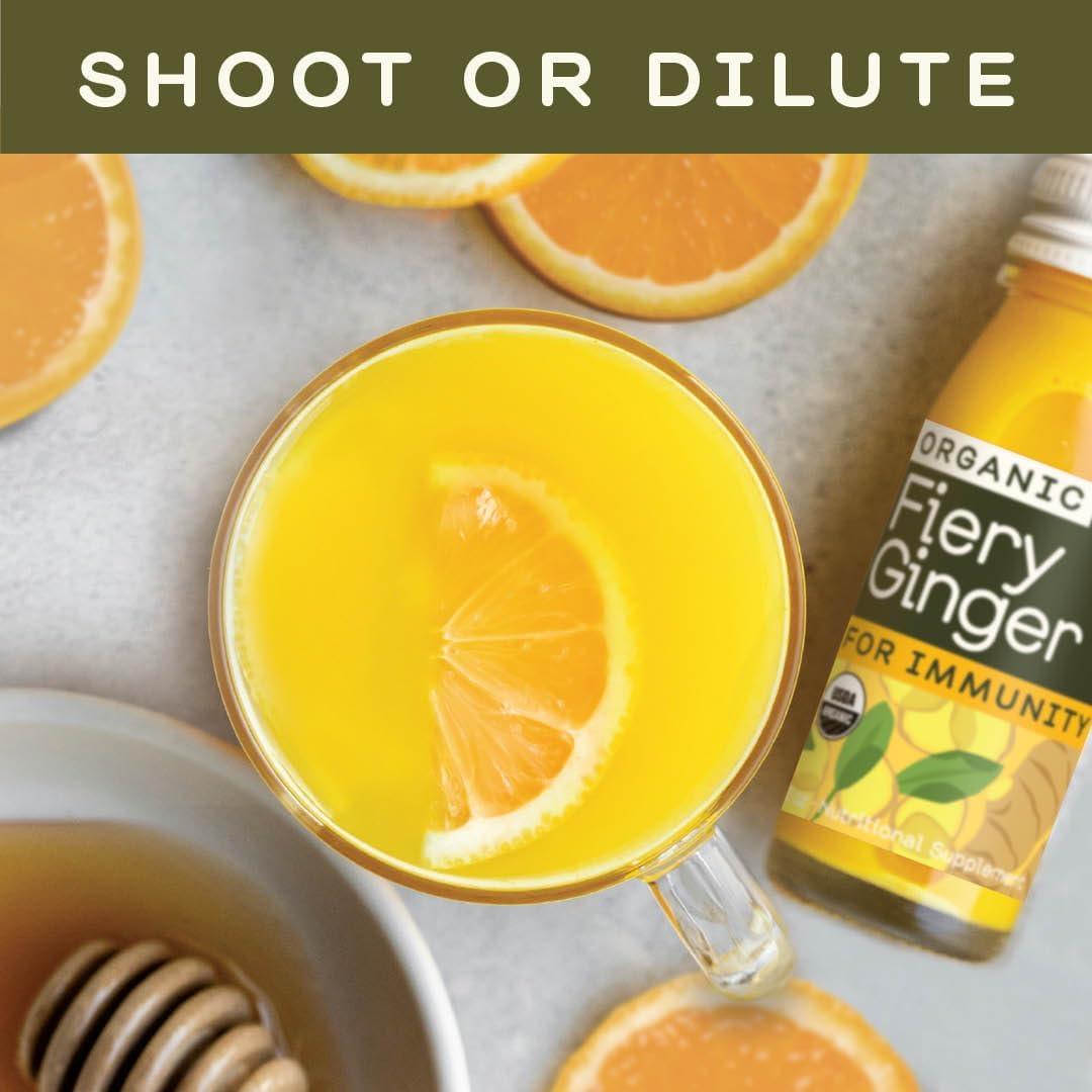 GREENHOUSE JUICE CO. Greenhouse Juice Ginger Shots Organic Fiery Ginger Wellness Shot, Cold Pressed with Turmeric Pepper Vitamin C Ginger Juice Immunity Shots Vegan & Gluten-Free (2 Oz, Pack of 24)