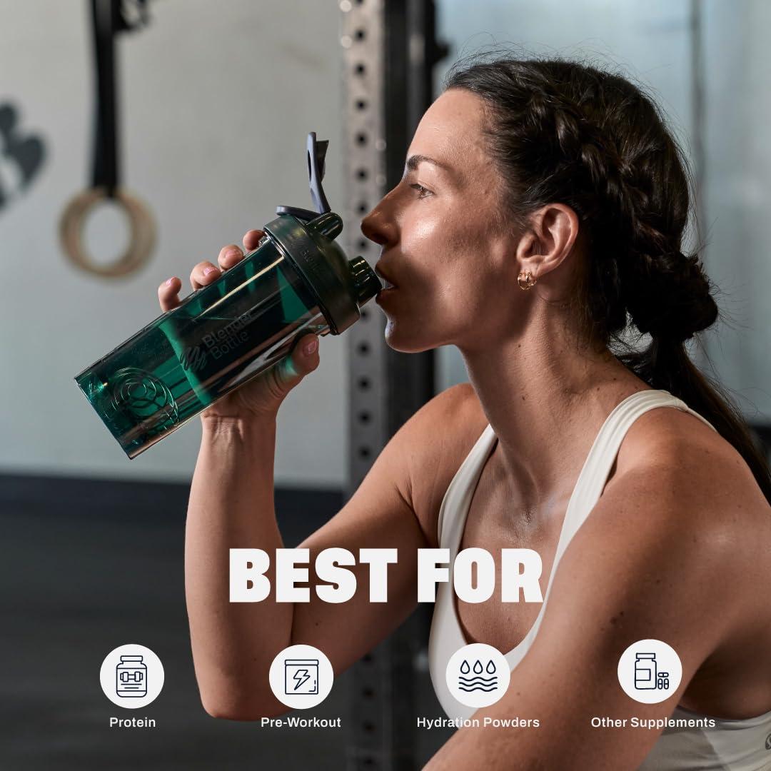 BlenderBottle BlenderBottle Shaker Bottle Pro Series Perfect for Protein Shakes and Pre Workout, 28-Ounce, Full-Color Green