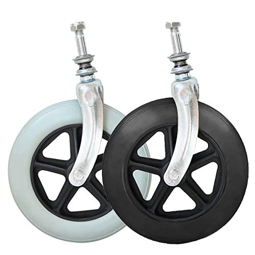 Wheelchair wheels A Wheelchair Accessories Front Fork Front Wheel Assembly with Bearing Manual Wheelchair Steering Wheels 8 Inch Front Small Wheels (Color : Black)