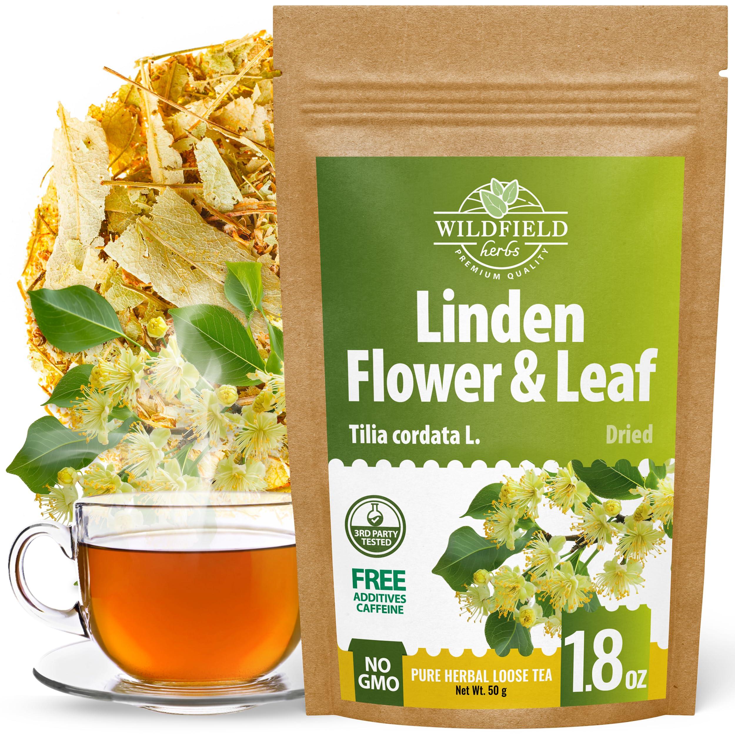 WILDFIELD HERBS 1.8 oz. Linden Tea Dried Linden Flower Tea Herbal (Tilia cordata) - 50g Linden Flowers Tea Herb Lipa