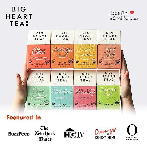 Big Heart Tea Co. Big Heart Tea Co. Tea Bags - Fiery Masala Chai - Certified Organic, Ayurvedic Herbal Decaf Tea with Small Batch Ground Sweet Herbs and Spices including Adaptogenic Tulsi, Rooibos, Ginger, 20 Tea Bags