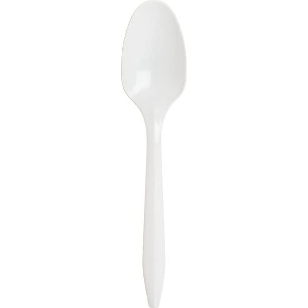 Nicole Fantini Nicole Fantini\'s Disposable Economical Plastic White Tea Spoon (500 Count) for Resturant, Hotel, Deli & big parties