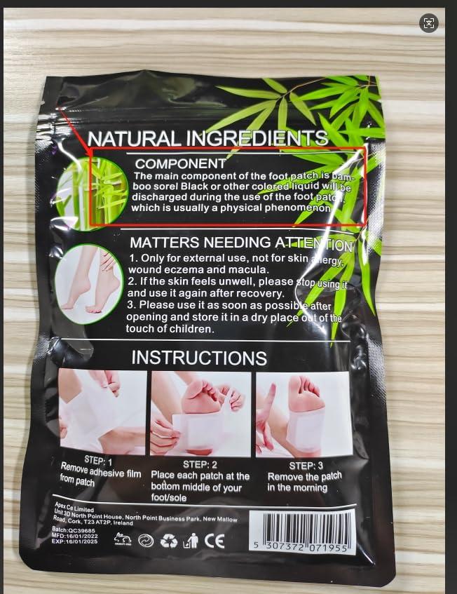 Tudiqe 20PCS Foot Pads, Natural Bamboo Vinegar Ginger Powder, Easy to Use and Feel Better, Ginder Foot Pads for Relaxation, Relieve Stress, Improve Sleep, Pain Relief