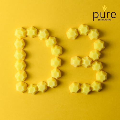 pure formulated pure formulated Chewable Calcium + Vitamin D3 Gummies Vegan Vitamin Supplements for Bones & Teeth Support, 1000 IU Gluten and Dairy Free - Kosher(60Gummies)