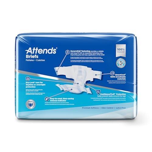 Attends Attends Complete Briefs, Medium (32-44 Inch Waist) - 1/Case of 96 (Replacement for Attends Breathable Extra Absorbency Briefs Model#BRBX20)