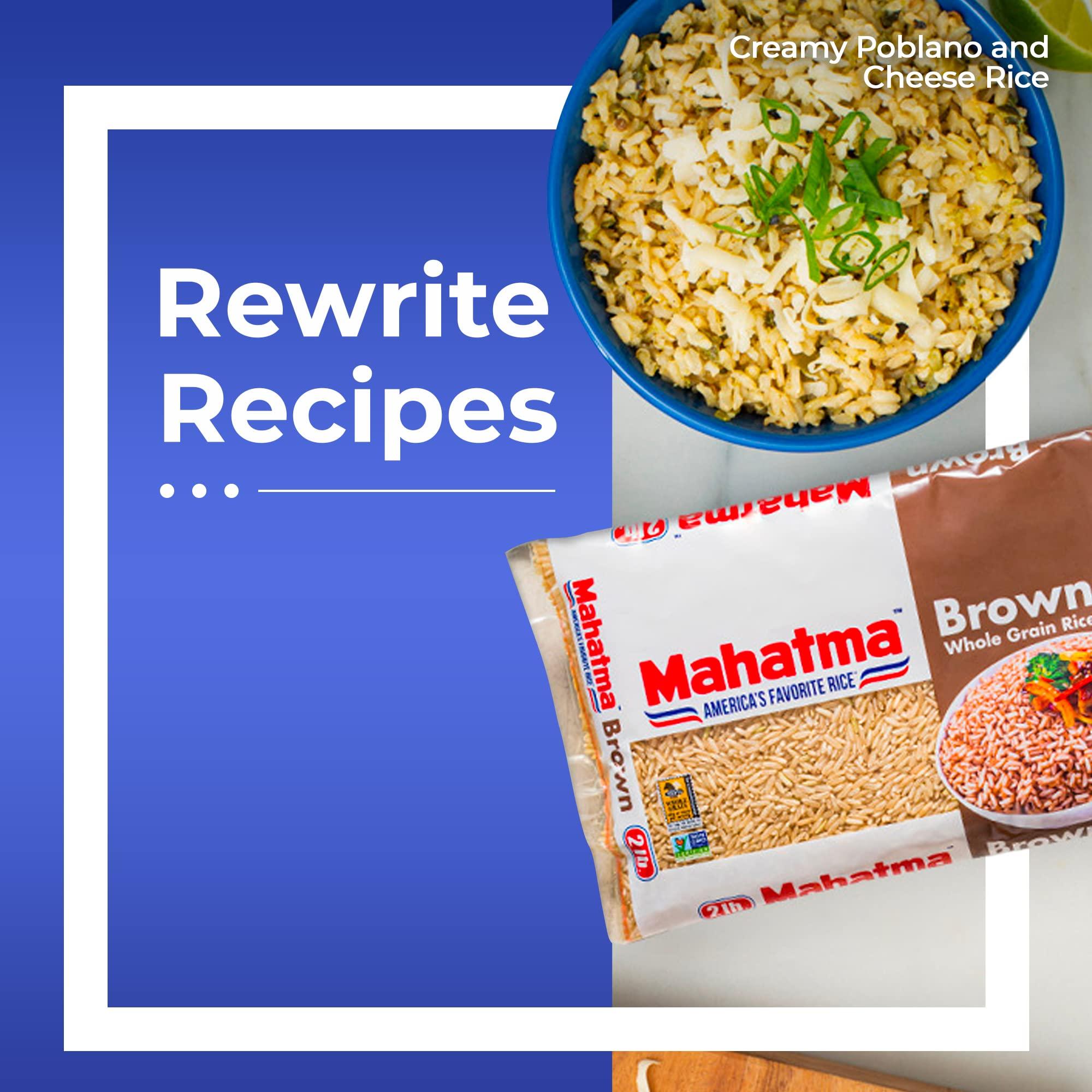 Mahatma Mahatma Whole-Grain Brown Rice, 32-Ounce Bag of Rice, Stovetop or Microwave Rice (Pack of 5)