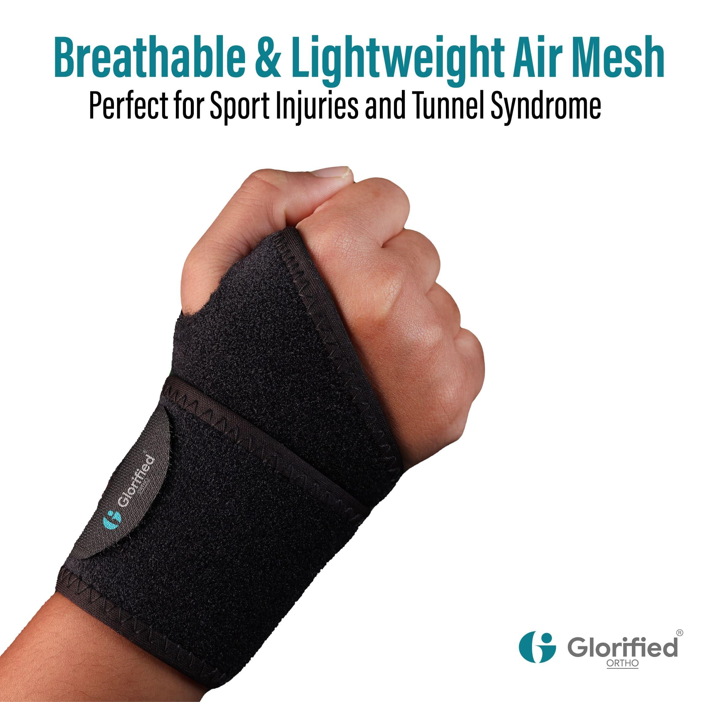 GLORIFIED ORTHO GLORIFIED Carpal Tunnel Wrist Brace, 2Pack Wrist Support Brace Adjustable Wrist Strap Reversible Wrist Brace for Sports Protecting/Tendonitis Pain Relief/Carpal Tunnel/Arthritis Unisex-Right&Left