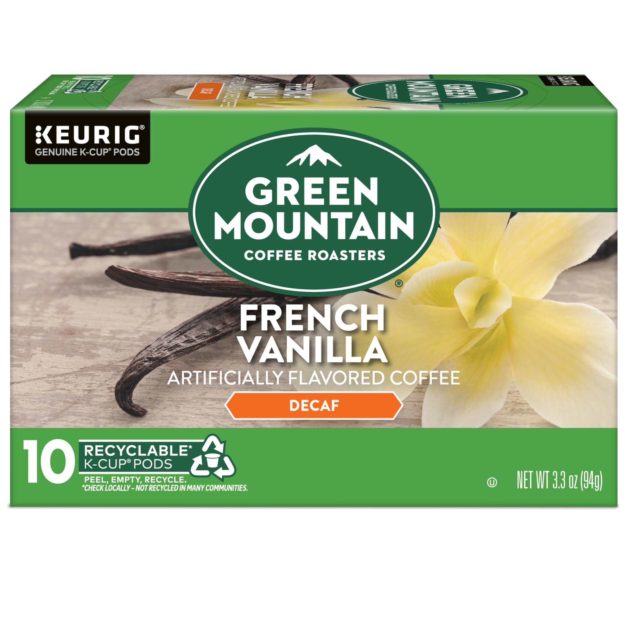Green Mountain Coffee Roasters Green Mountain Coffee Roasters French Vanilla Decaf Keurig Single-Serve K-Cup pods, Light Roast Coffee, 60 Count (6 Packs of 10)