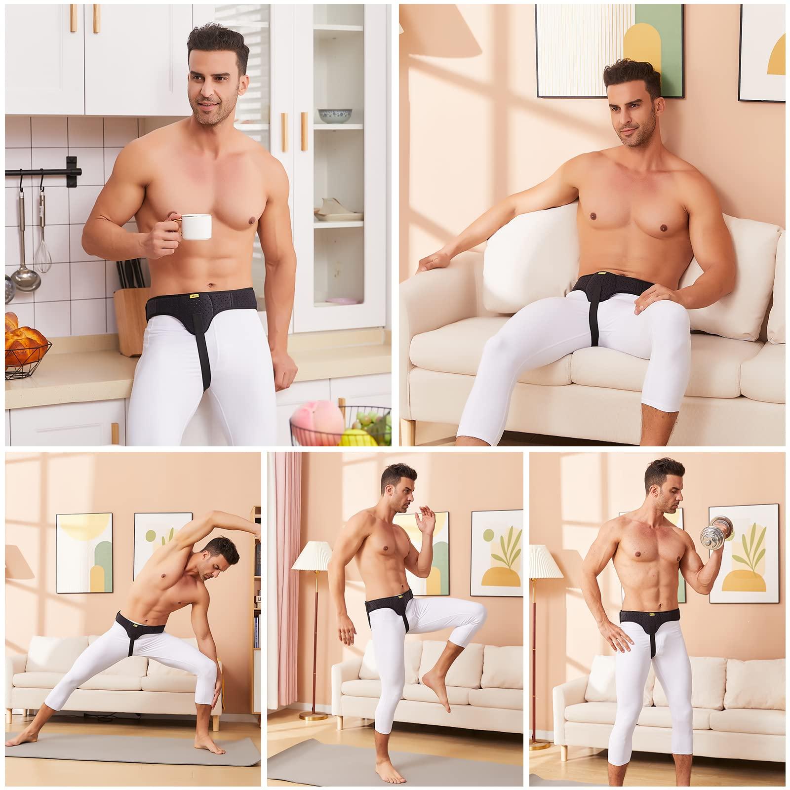 TENB TENB Hernia Belt for Men Hernia Support Truss Inguinal or Sports Hernia, Adjustable Waist Strap with Removable Compression Pads Breathable Material (Black, Medium)
