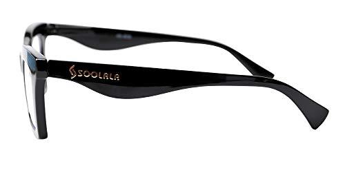 SOOLALA SOOLALA Anti-Blue Blocker Light Butterfly Readers Cateye Reading Glasses, Black, 3.0