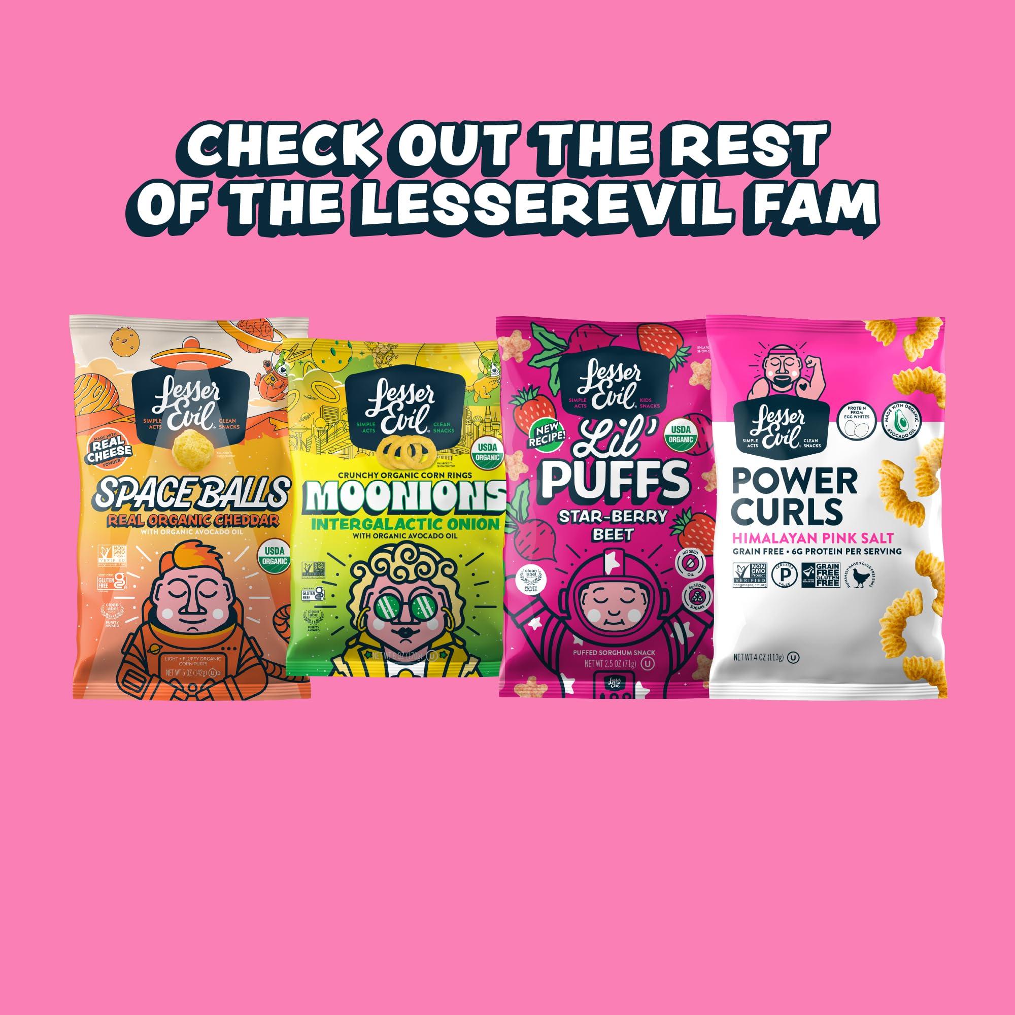 Lesserevil LesserEvil Himalayan Pink Salt Organic Popcorn, No Artificial Ingredients, Coconut Oil, Pack of 12, 0.88 oz Bags