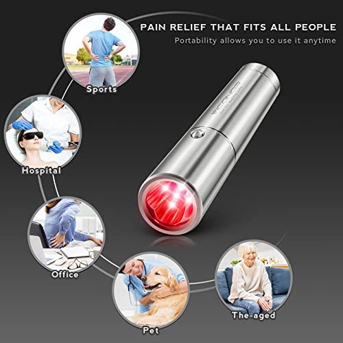 Viconor Red Light Therapy for Body Knee Hand Muscle and Joint Pain Relief, Infrared&Red Light Therapy Device Handheld Red Light Healing Therapy Torch with 5 Wavelengths and Pulsed Modes