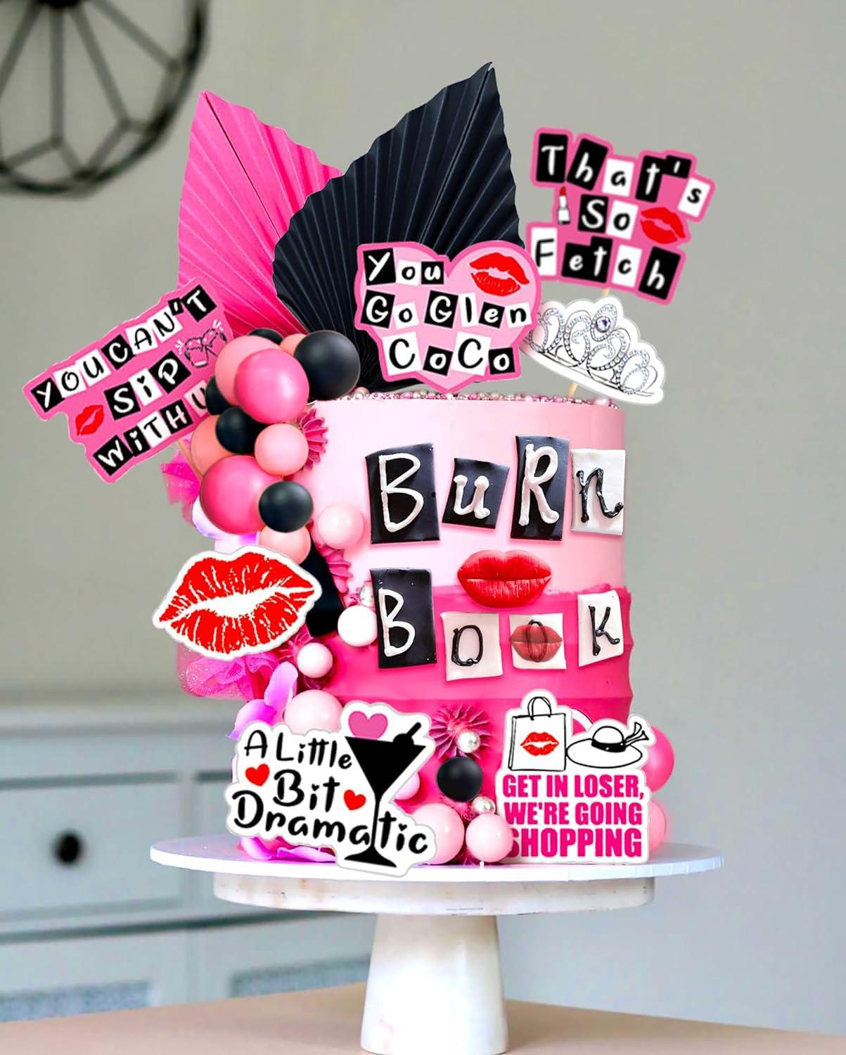 LaVenty LaVenty Mean Girl Cake Topper Mean Girl Birthday Party Decoration Cupcake Toppers for Wedding Bridal Shower Bachelorette Theme Girls Party Cake Decorations Supplies
