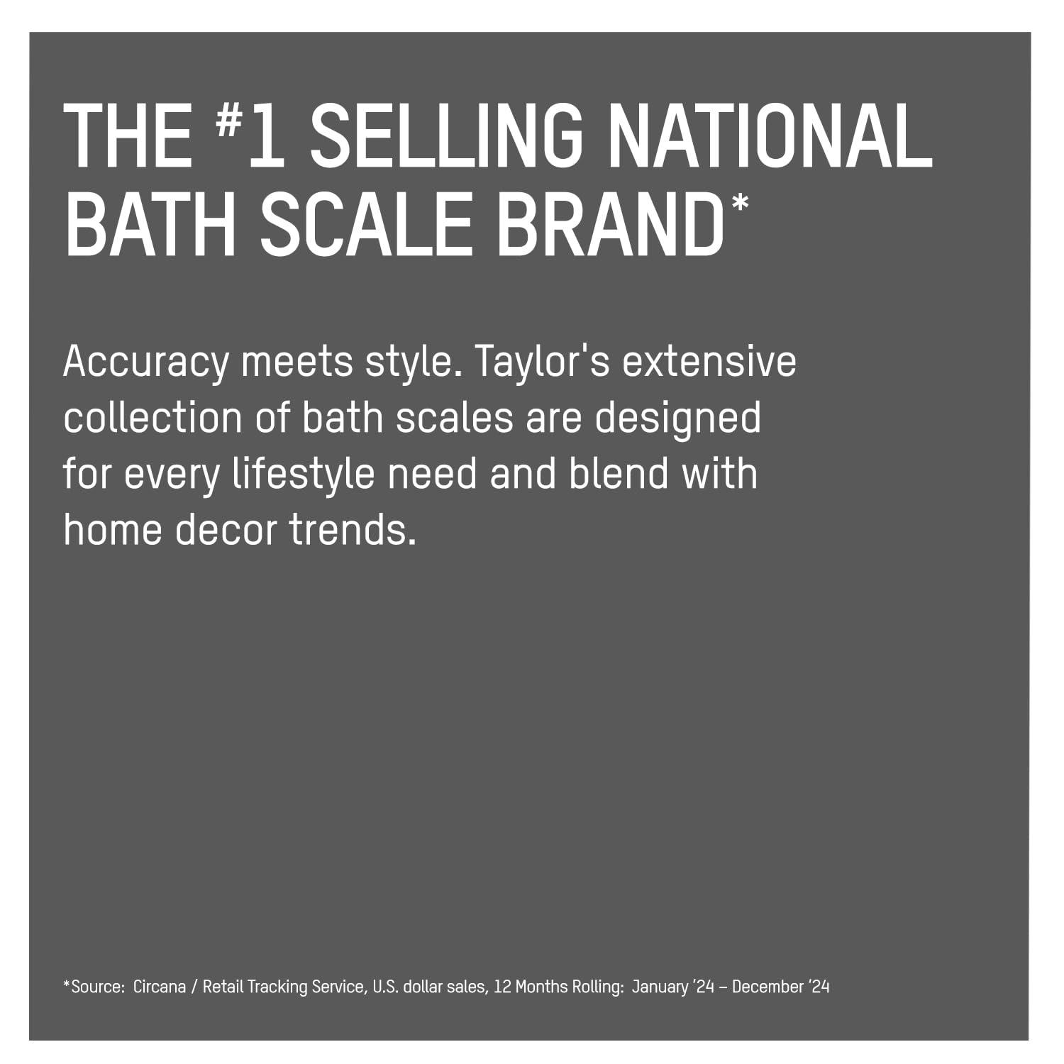 Taylor Precision Products Taylor Digital Bathroom Scale, Highly Accurate Body Weight Scale, Instant On and Off, 400 lb, Sturdy Clear Glass with Chrome Finish Base