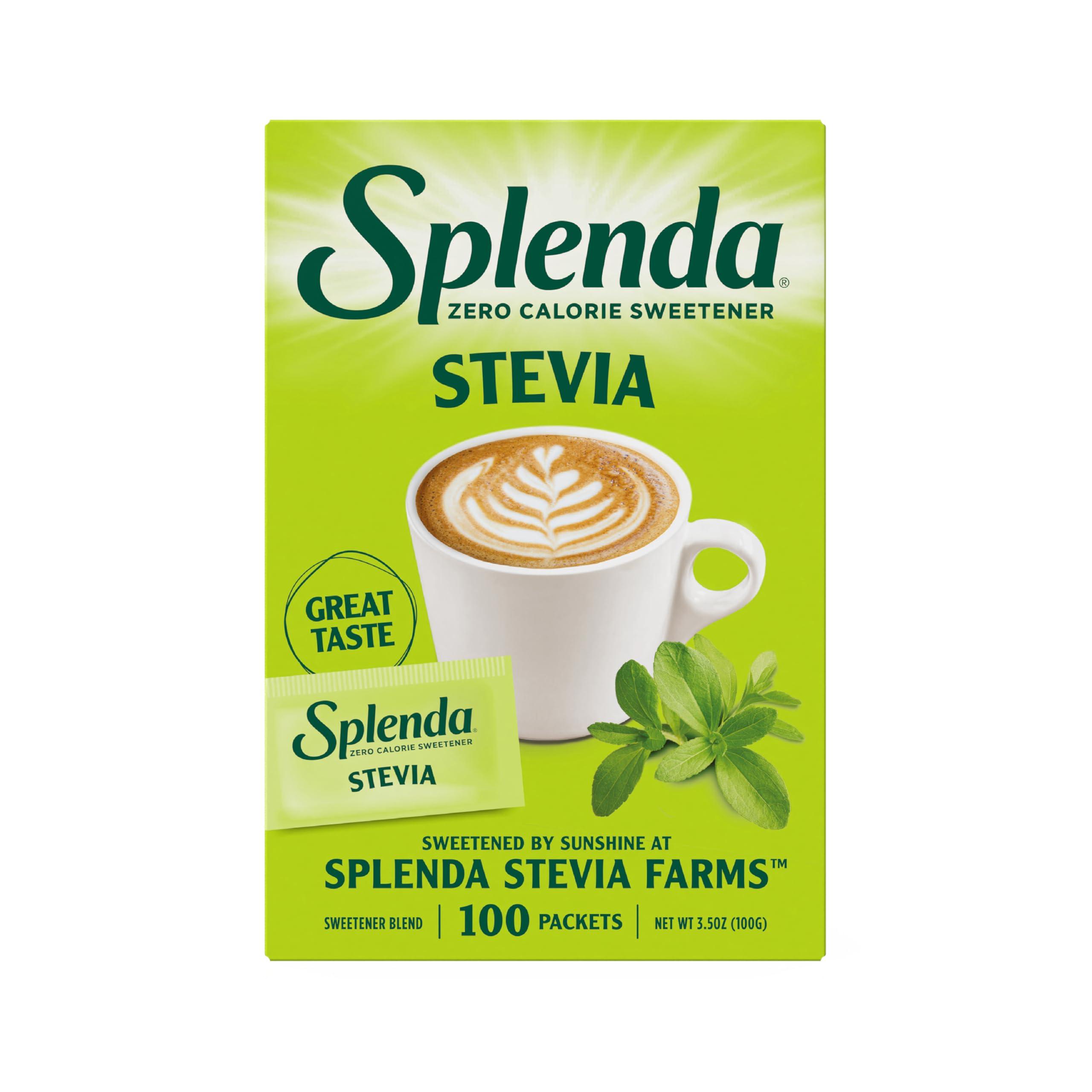SPLENDA SPLENDA Stevia Zero Calorie Sweetener, Sugar Substitute Packets, 100 Count (Pack of 1)