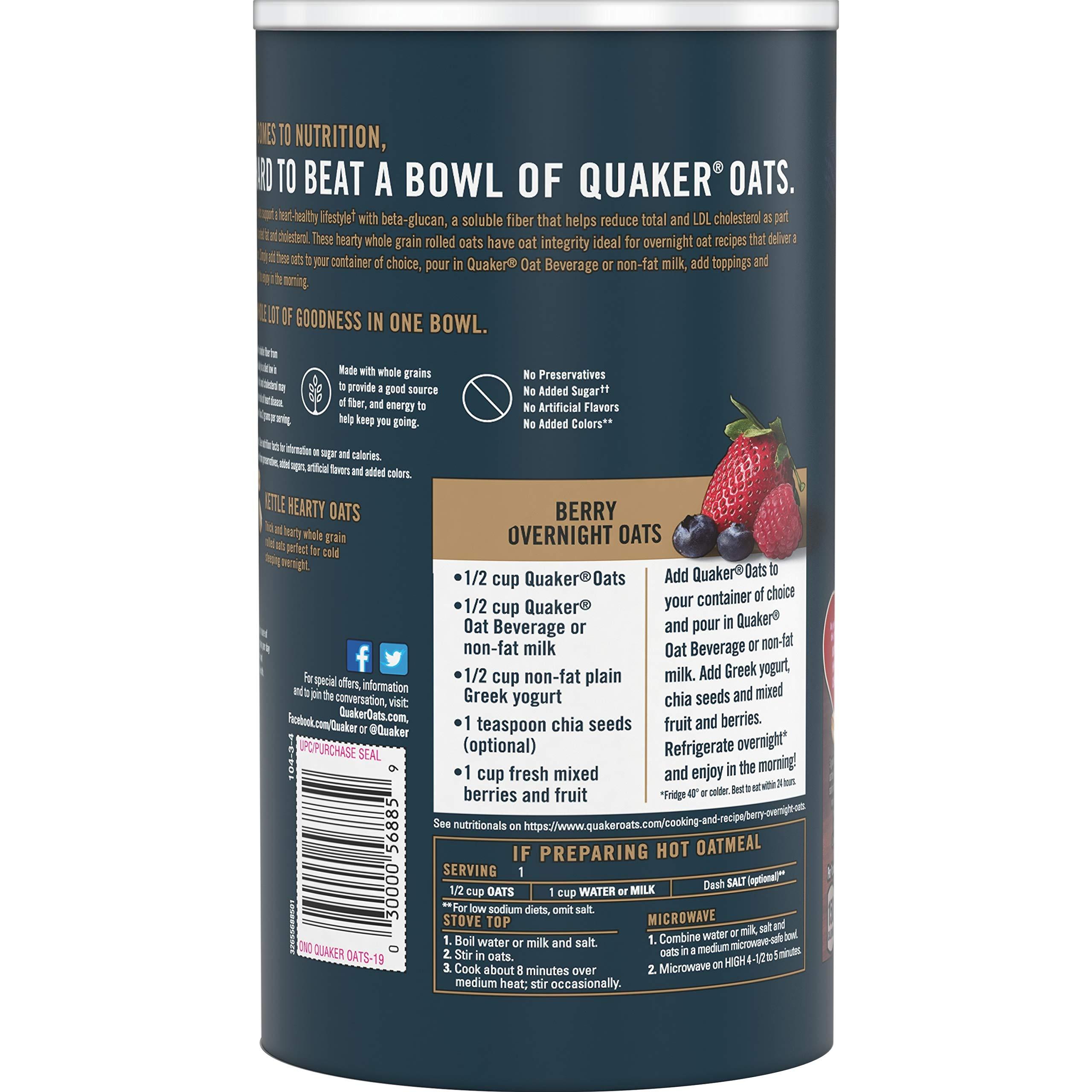 Quaker Quaker Rolled Overnight Oats, 19oz Canister