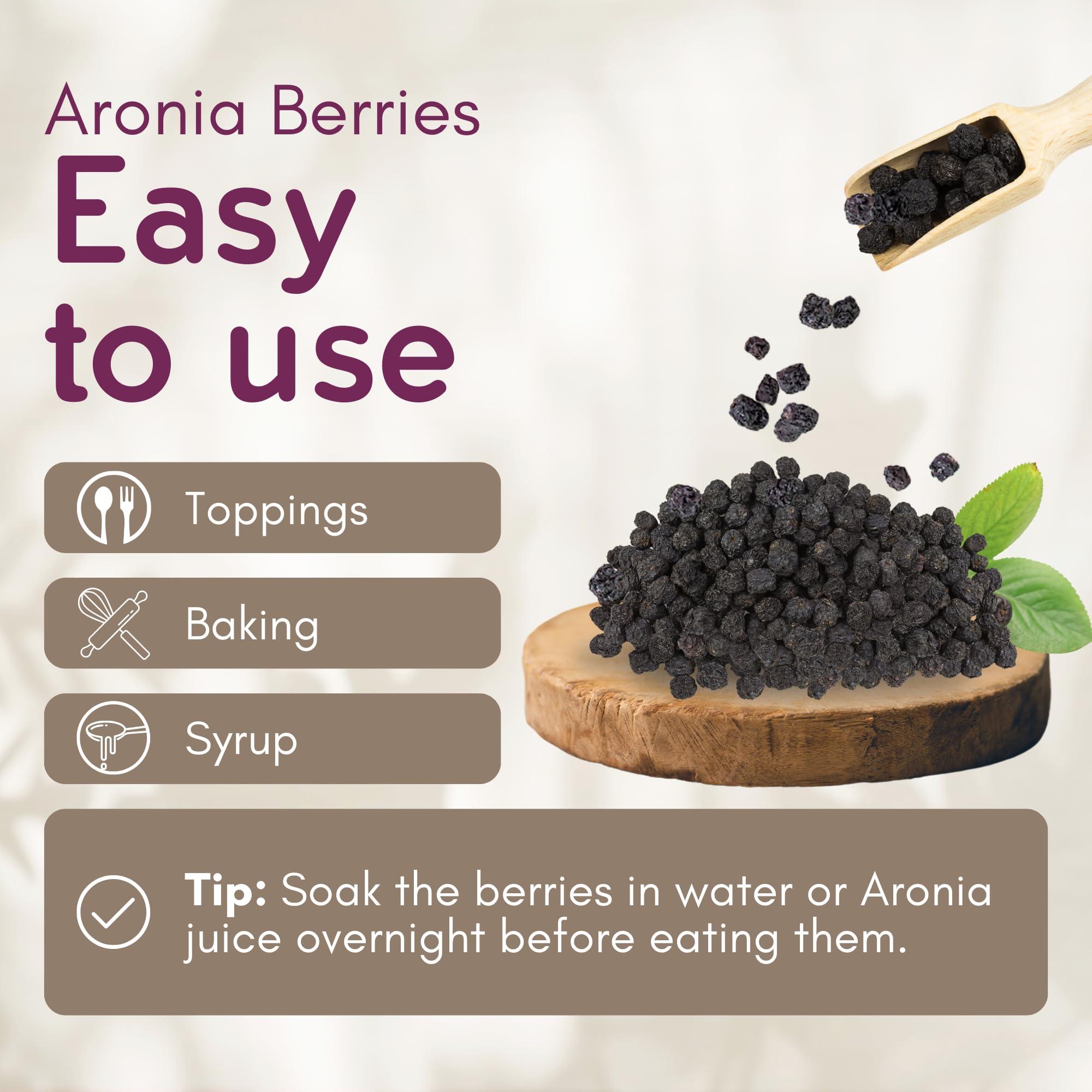 Aronia Original Aronia ORIGINAL Organic Dried Aronia Berries 500 g | Gently Dried Immediately After Harvest | No Added Sugar, No Sulfites, No Additives | Vegan, Organic Aronia Berry (Black Chokeberry)