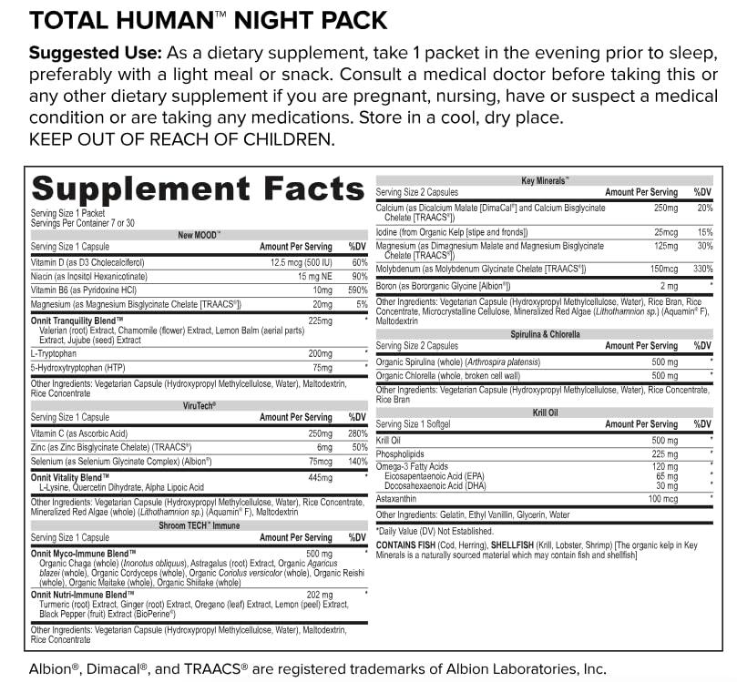 ONNIT ONNIT Premium Alpha Brain Bundle - Nootropic Brain Supplement (30 Count) for Focus, Concentration & Memory + Total Human Day and Night Vitamin Packs for Men and Women (30-Day Supply)