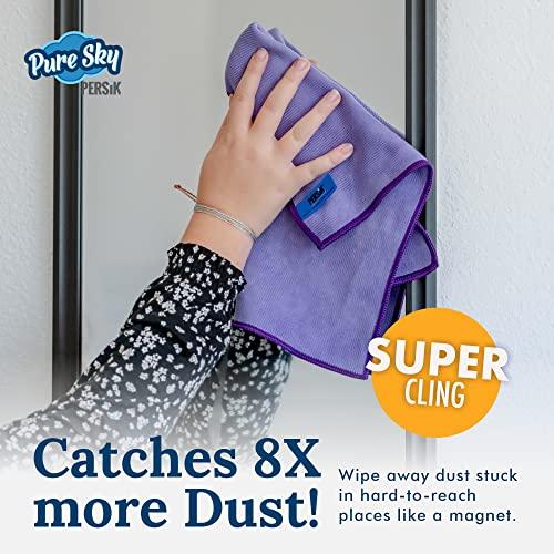 persik persik Pure-Sky Ultra-Microfiber Cleaning Cloth Streak Free - JUST ADD Water No Detergents Needed - Includes Window and Glass Cleaning Towel Pack of 2 + Eyeglasses Cleaning Cloth Pack of 2