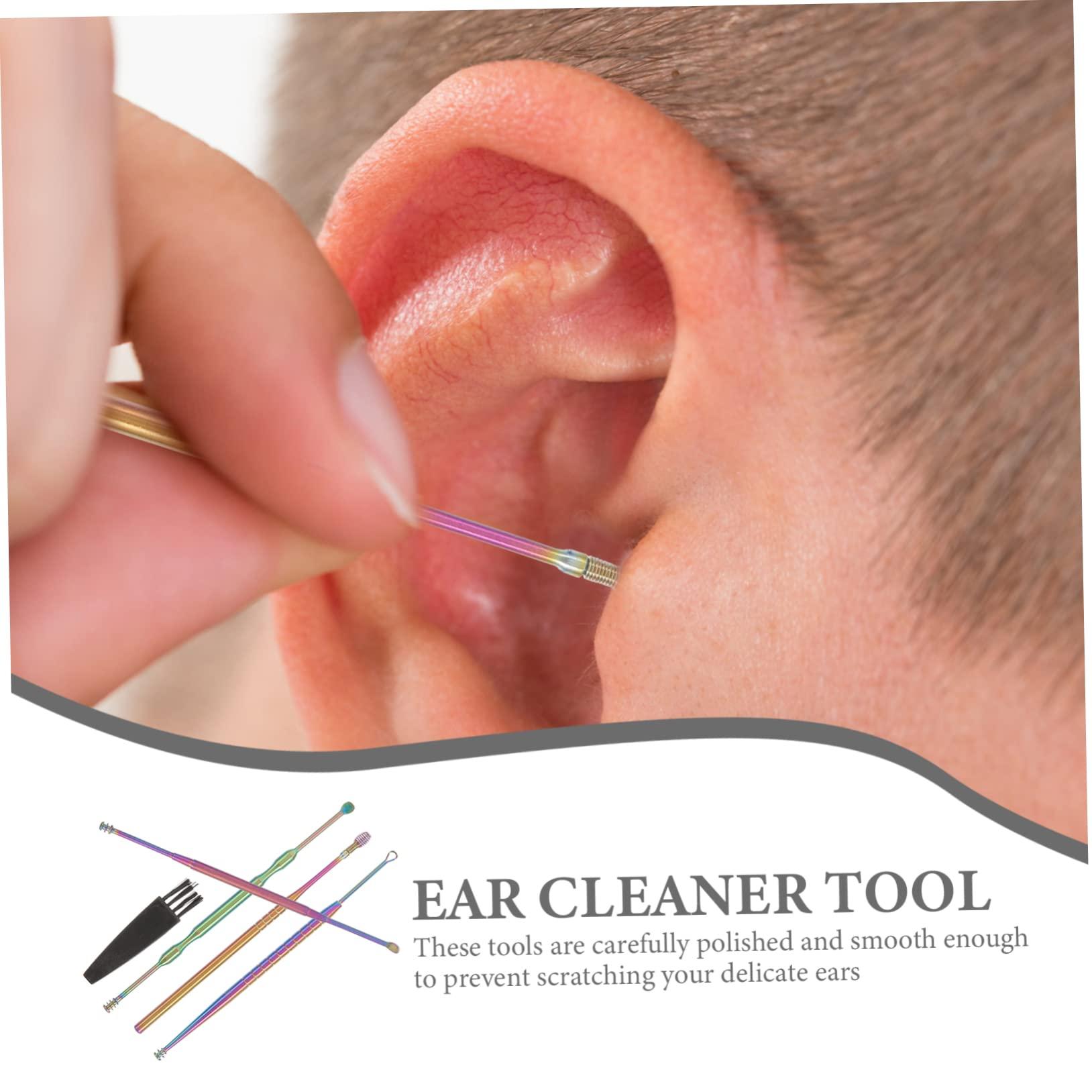 Healvian Healvian 4 Sets Ear Cleaning Set of 5 Electric Scrubber Earwax Removal Drops Piercing Kit Ear Cleaning Kit Headphones Ear Wax Removal for Facial Ear Scoop Ears Stainless Steel
