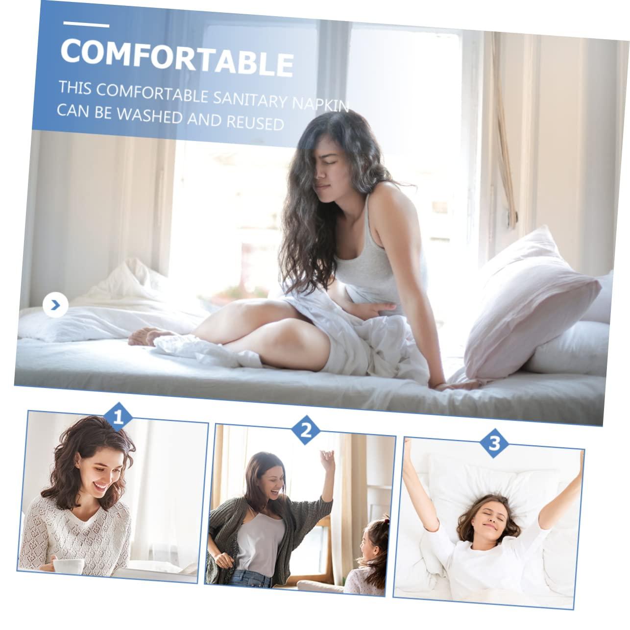 Operitacx Operitacx 3pcs Menstrual Cloth Napkin Organic Pads for Women Reusable Period Pads Reusable Cloth Pads Pads Panty Pads Girl Child White with Wings Cotton Paper Napkin