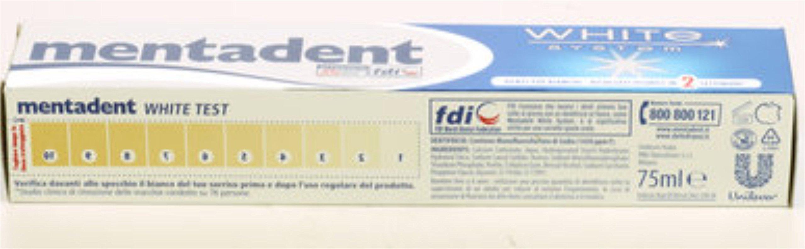 VittleItaly Mentadent"White System" Toothpaste 2.53 Fluid Ounce (75ml), Pack of 3