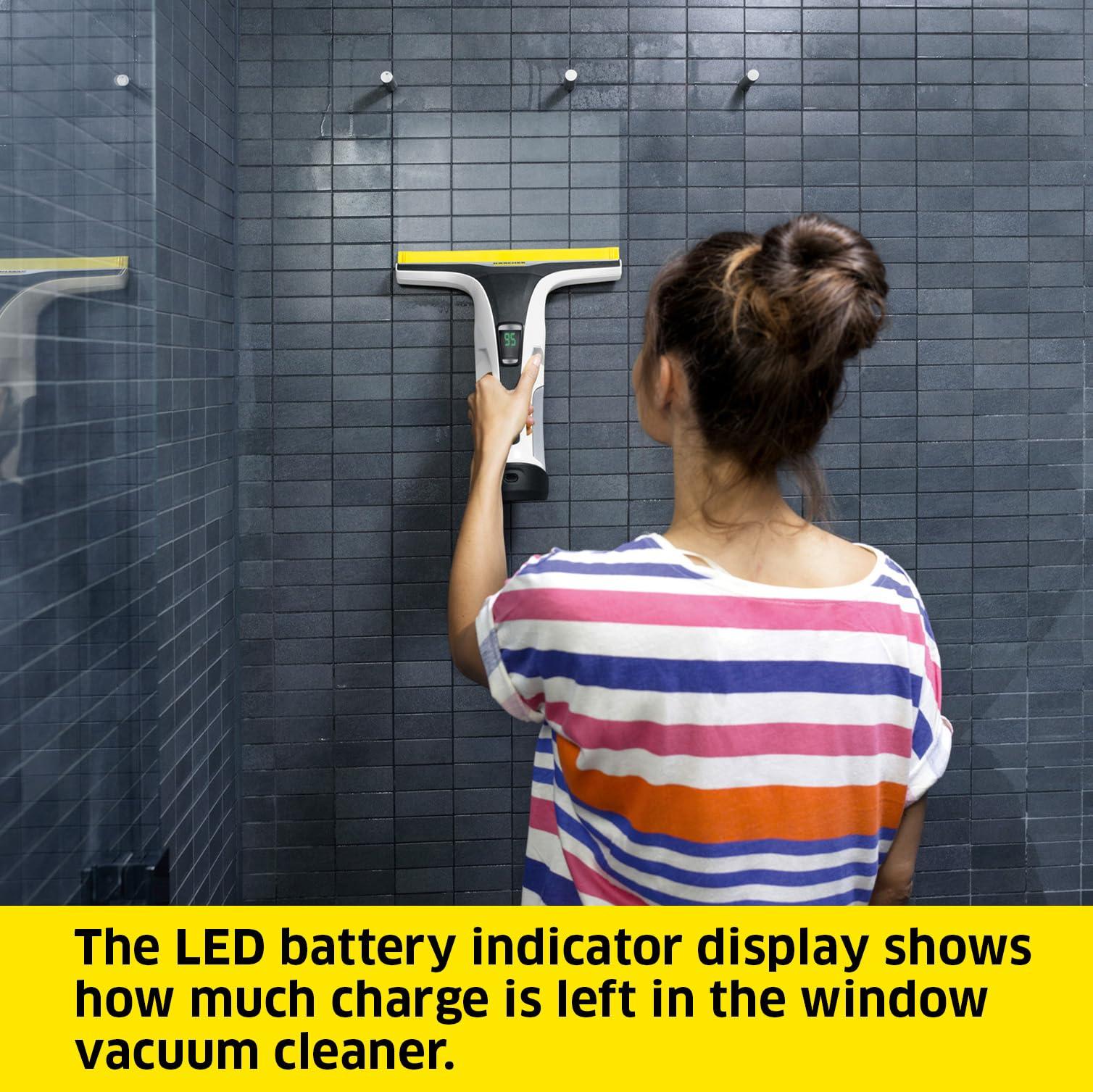 Karcher Krcher WV 6 Electric Window Vacuum Squeegee 11\" - Cleans Showers, Mirrors, Glass, and Countertops - Electric Squeegee