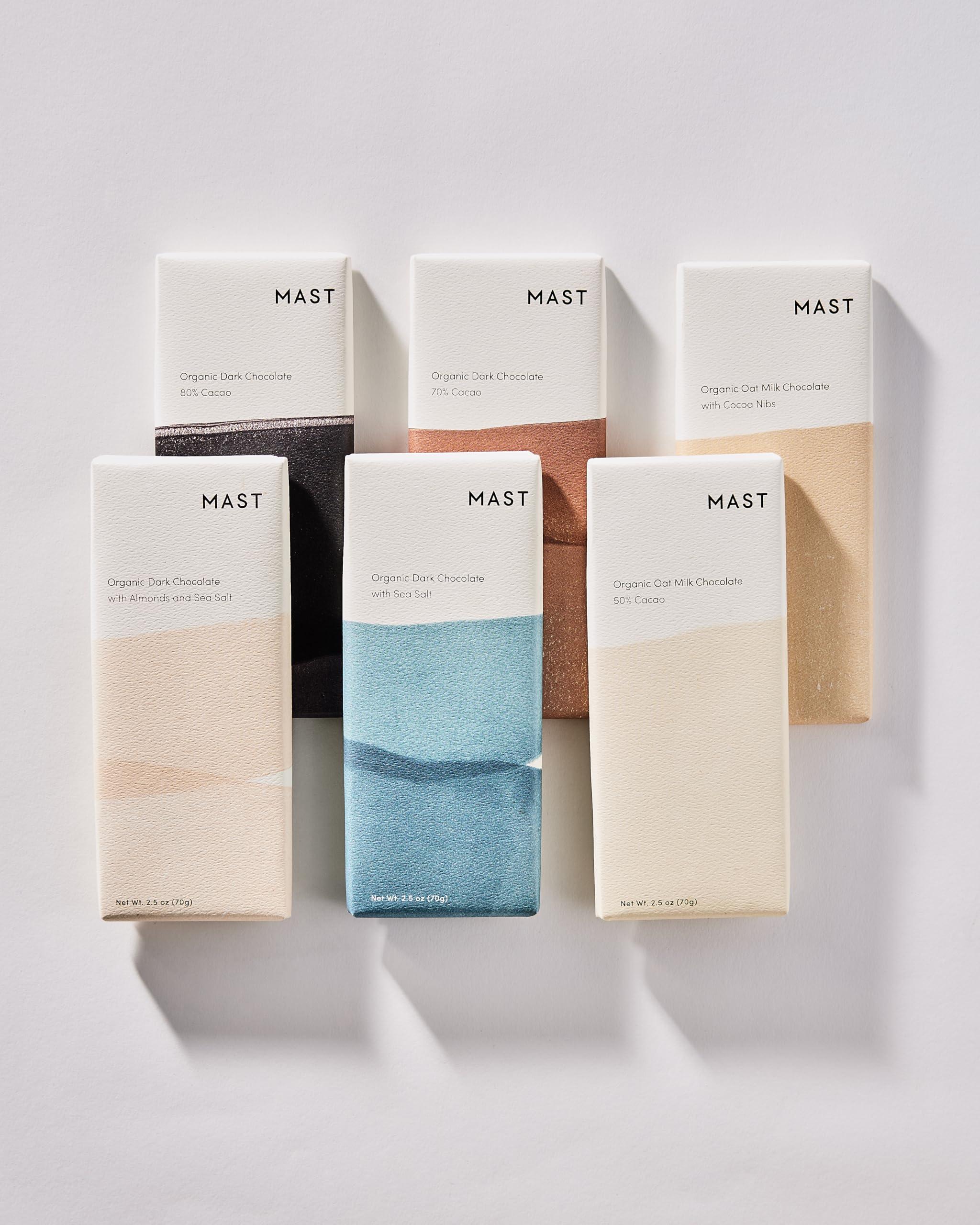 MAST Mast Chocolate Bars | 6 pack | Organic, Kosher | Classic 2.5oz each (6 Bars, Variety Gift Box)