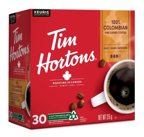 Tim Hortons Tim Hortons Colombian Coffee, Single Serve Keurig K-Cup Pods, Dark Medium Roast, 30 Count {Imported from Canada}