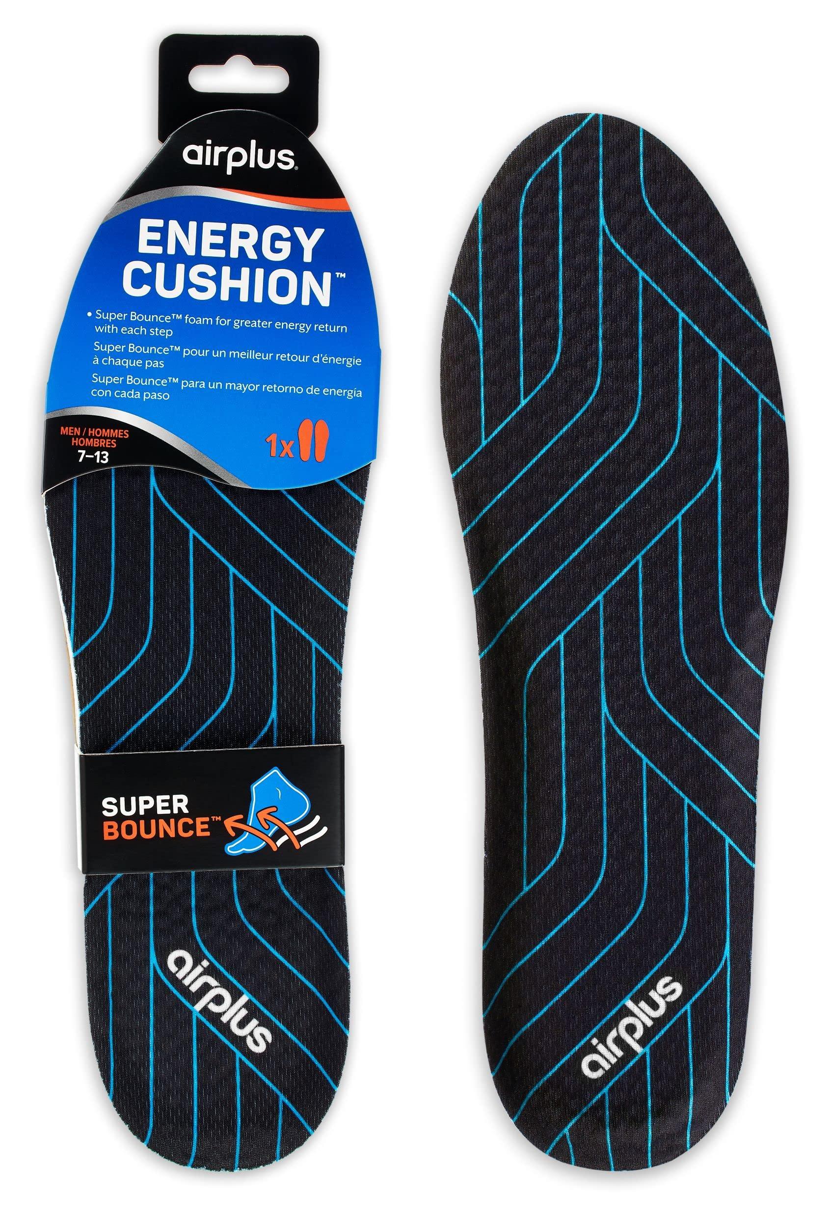 Sof Sole Airplus Energy Cushion Insoles with Super Bounce Technology, Men\'s Size 7-13