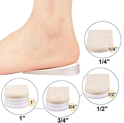 Olukssck Adjustable Orthopedic Heel Lift Inserts, 1/4" to 1" Gel Heel Pads, Height Increase Insole for Leg Length Discrepancies, Heel Spurs, Heel Pain, Sports Injuries, and Achille tendonitis (4 Layers), Small