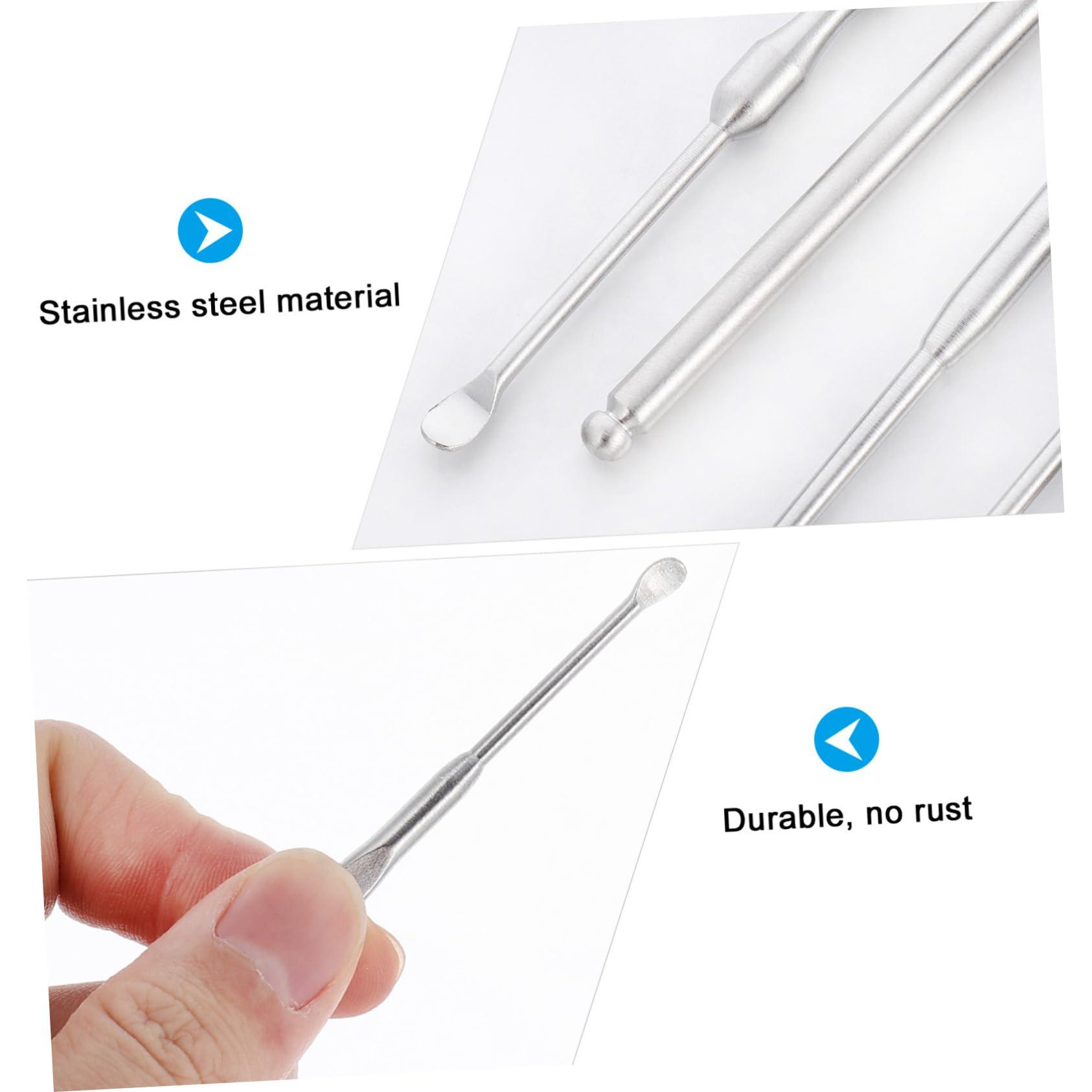 Healvian Healvian 18 Pcs Ear Picking Set Kit Earwax Ear Something Cleaner Buds Removal Ear Cleaning Drops Vet Ear Digger LED Strip Lights Cancelling Washer Device Silver Stainless Steel 410