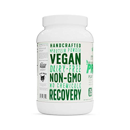 Magician Black Magic Plant-Source 100% Vegan Protein - Keto, Low Sugar, Dairy Free Protein - Pre/Post Workout - Vanilla Ice Cream - 20g Protein - 2 LB
