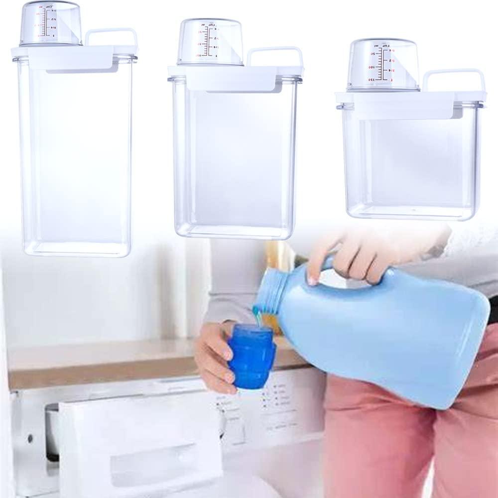 Generic 1PCS Clear Washing Powder Container,Multipurpose Detergent Box Laundry Powder Dispenser Airtight Laundry Detergent Powder Storage Box(S)