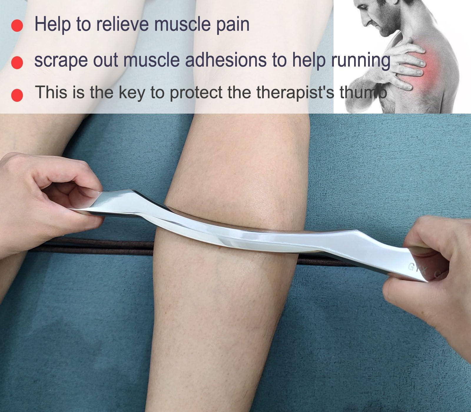 GYX COELE GYX COELE Muscle Scraper Stainless Steel Gua sha Scraping Massage Tool IASTM Tools Great Soft Tissue Mobilization Tool(Long bar)