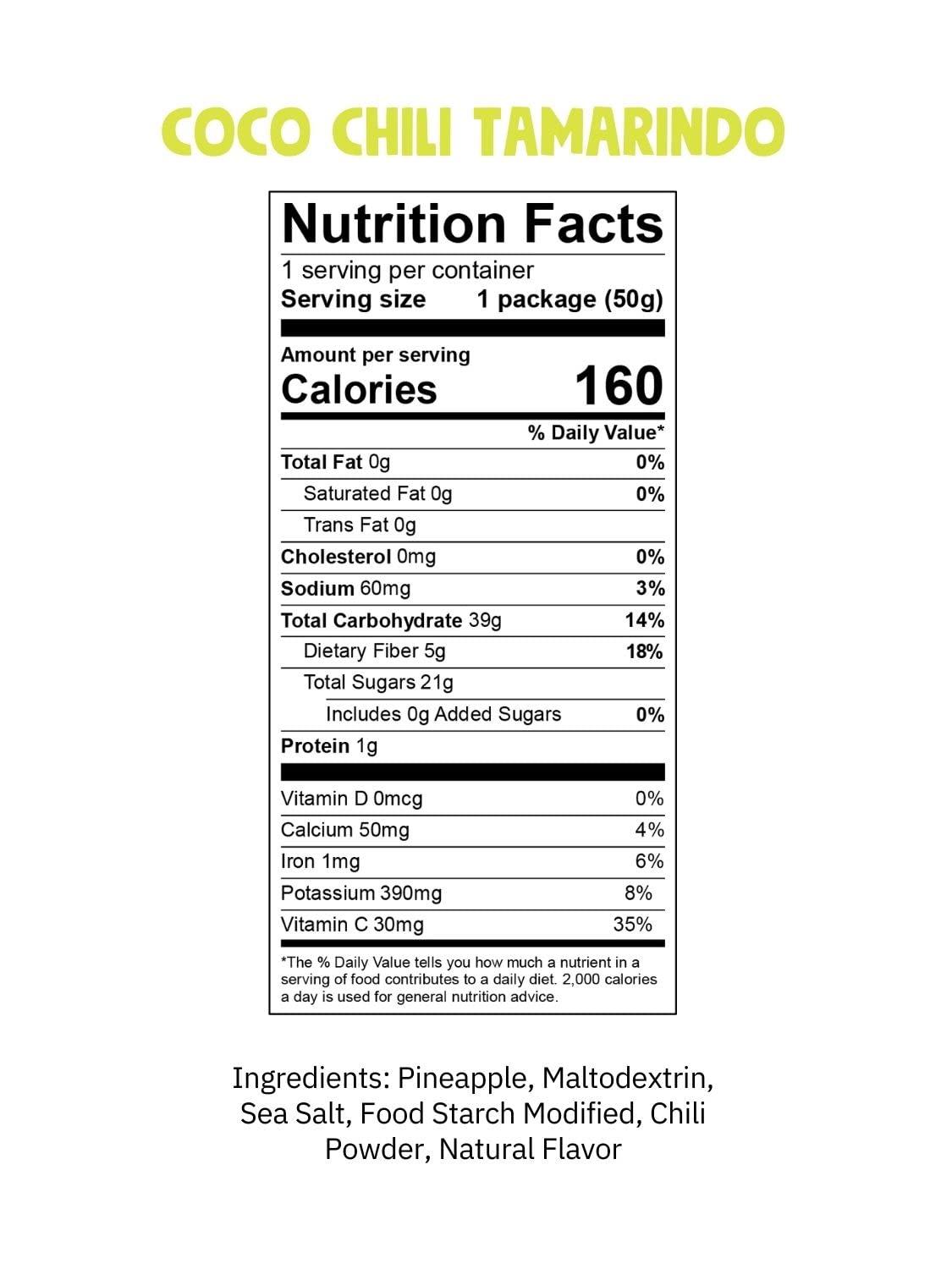 Crispy Green Crispy Green Pia Picante, Coco Chili Tamarindo Dried Pineapple, Healthy Real Fruit Snacks, 1.76 Ounce, 12 Single Serve Bags