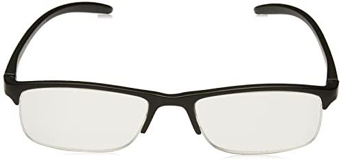 Foster Grant Foster Grant Men's Paolo Square Reading Glasses, Black/Transparent, 59 mm + 2
