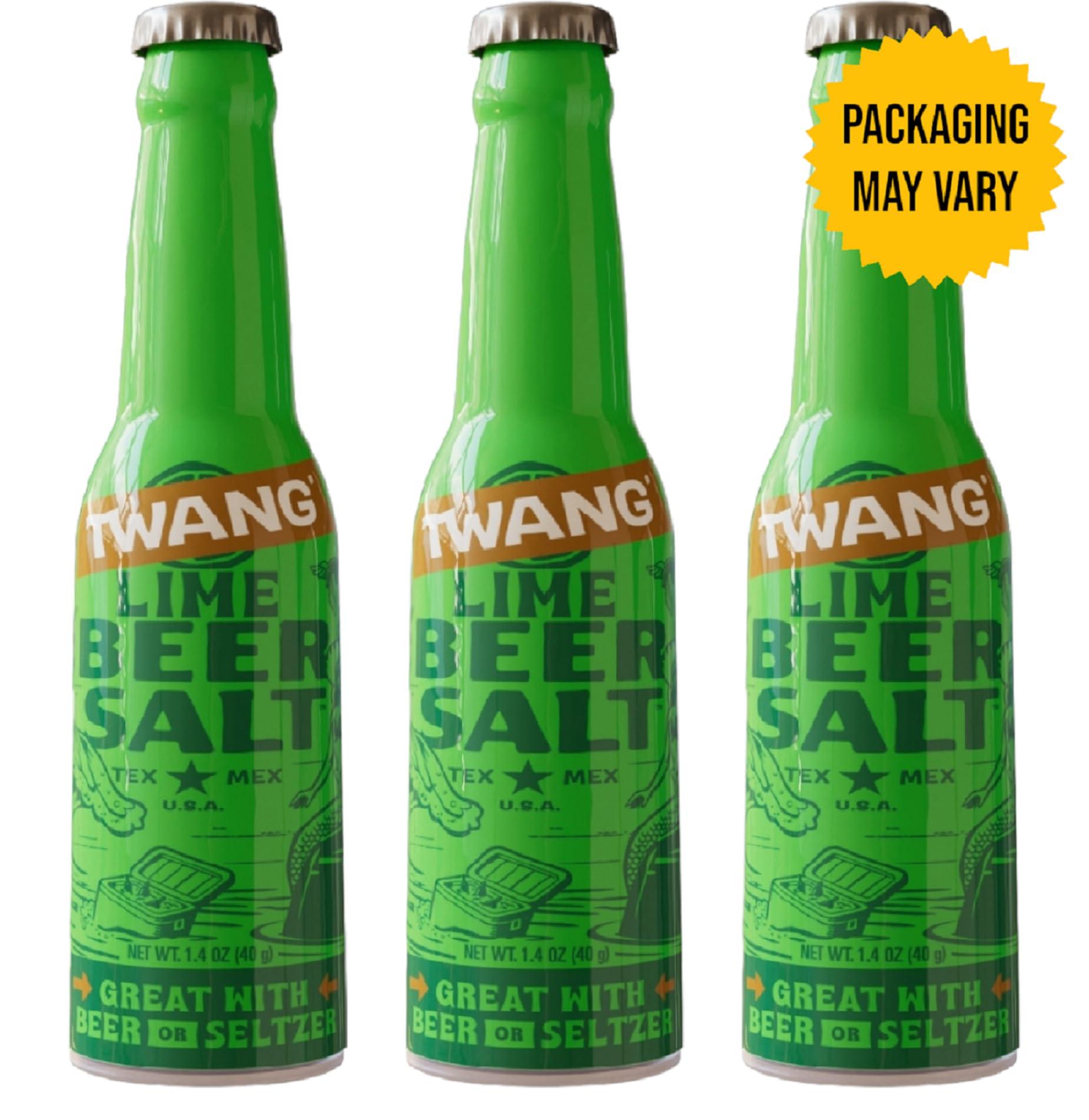 Twang Twang Flavored Beer Salt, Lime, 1.4 Ounce Bottles (3-Pack)