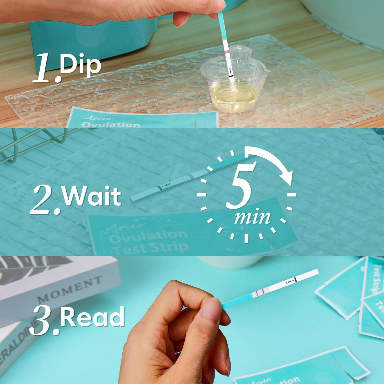 Areta Areta Ovulation Test Strips Kit: 30 Tests | Accurate & Reliable for Women | Fast & Convenient Fertility Tracking | High Accuracy Ovulation Test Kit