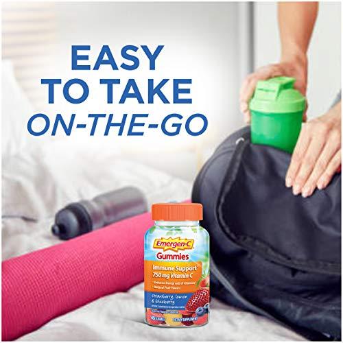 Emergen-C Emergen-C 750mg Vitamin C Gummies for Adults, Immune Support Gummies, Gluten Free, Strawberry, Lemon and Blueberry Flavors - 45 Count