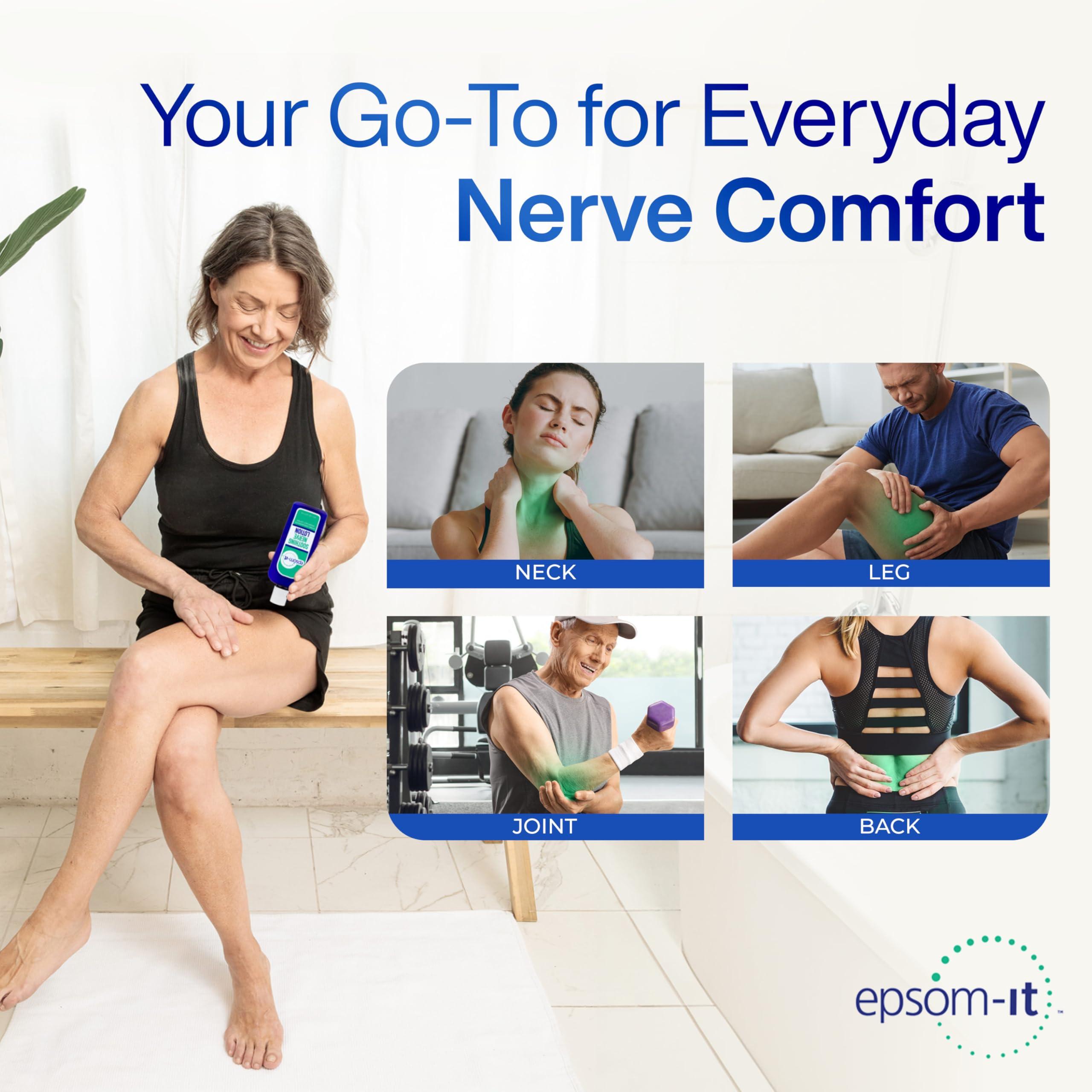 EPSOM-IT Epsom-It Soothing Nerve Lotion - Epsom Salt Magnesium Lotion, Topical Magnesium Cream with Capsaicin & Arnica for Muscle Discomfort, Restless Legs and Better Sleep, 8.0 oz.