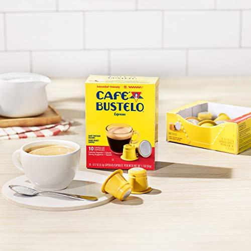 CAFÉ BUSTELO Café Bustelo Espresso Dark Roast Coffee, 10 Count Capsules for Espresso Machines, 11 Intensity (Packaging May Vary)