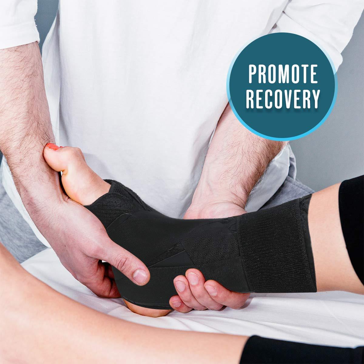 S Lace Up Ankle Brace, Cross Strapping Ankle Stabilizer with Dual Side Support for Men & Women, Figure 8 Ankle Support Brace for Sprained Ankle (XL)