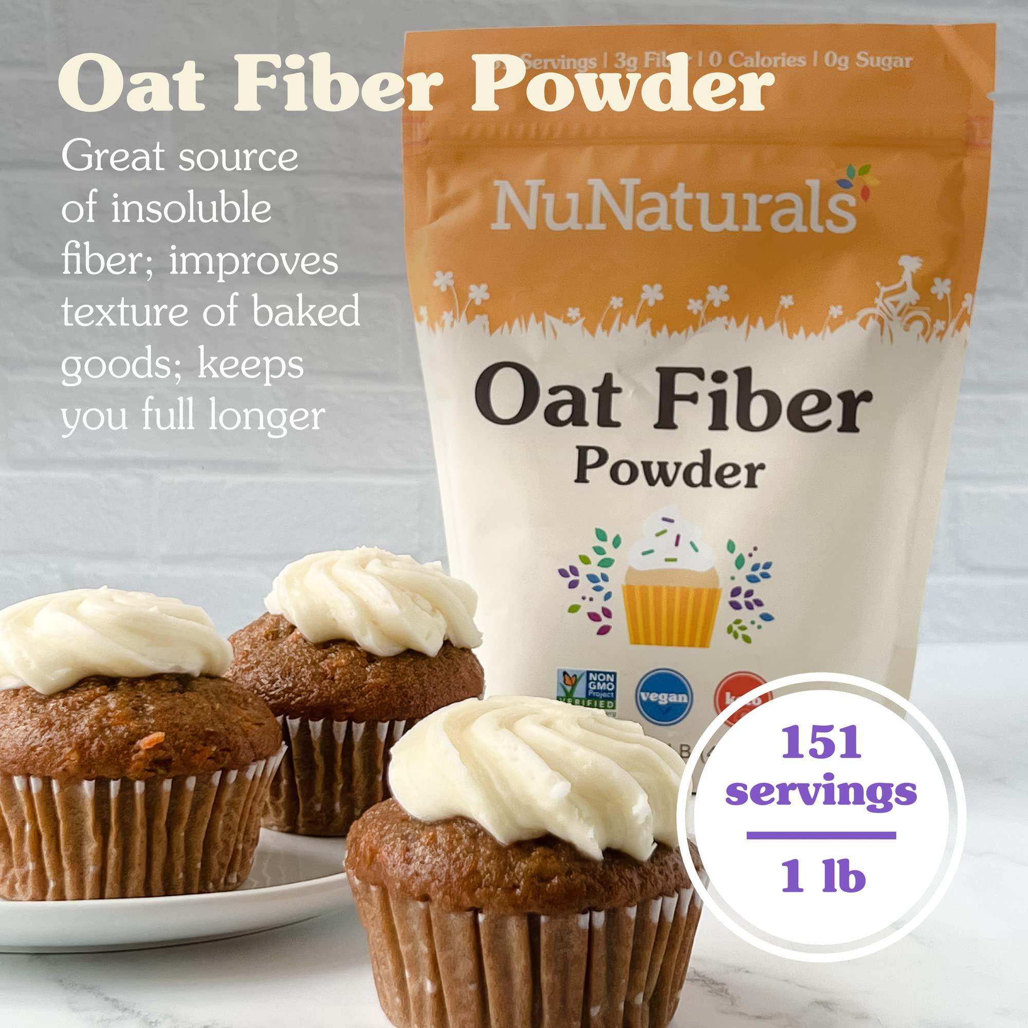 NuNaturals NuNaturals Oat Fiber Powder, All Natural Non-GMO, Supports Digestive Health, 1 lb