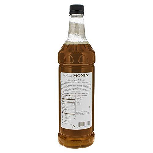 Monin Monin - Caramel Apple Butter Syrup, Buttery Caramel and Cooked Apple Flavor, Natural Flavors, Great for Hot Lattes, Ciders, and Seasonal Cocktails, Non-GMO, Gluten-Free (1 Liter)