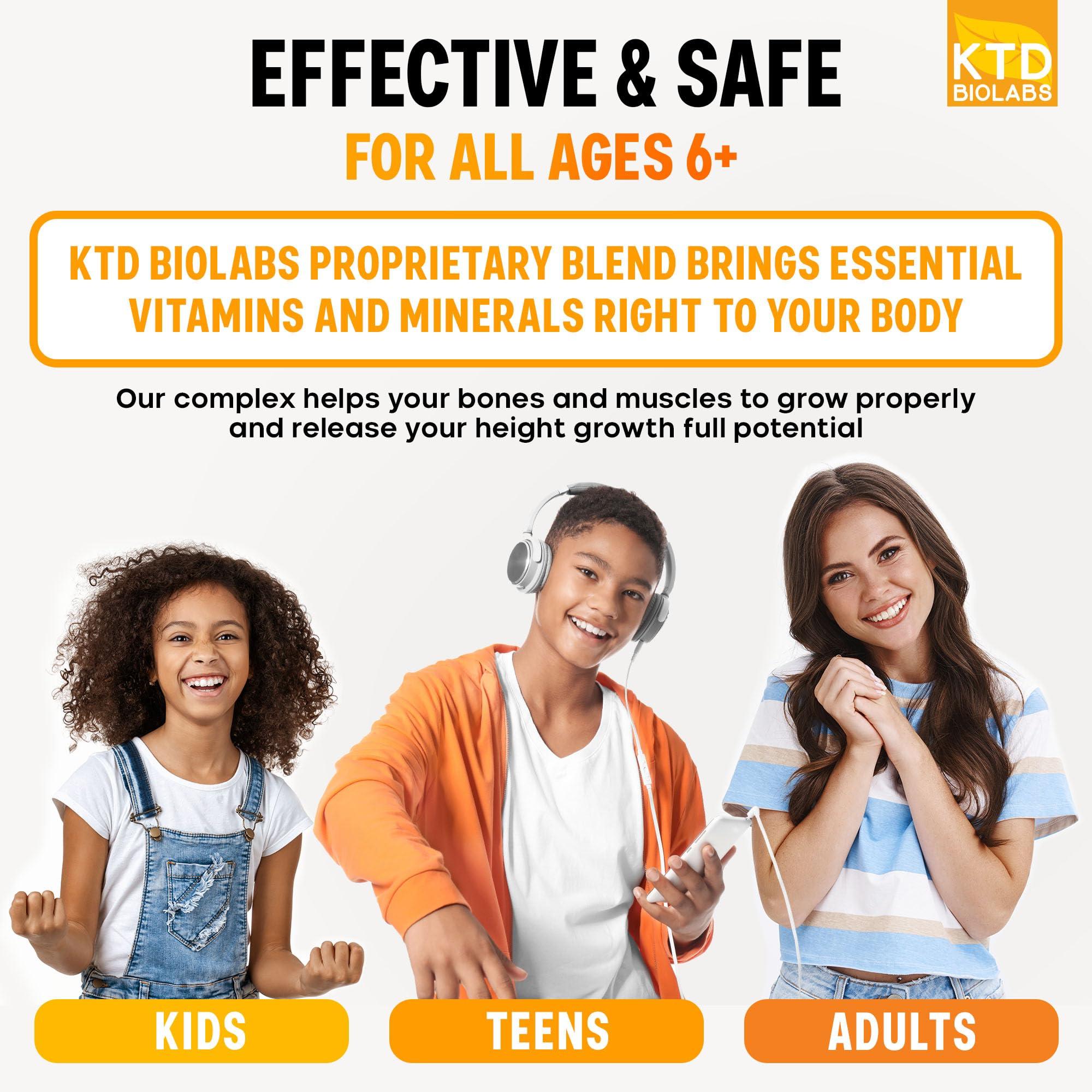 KTD BIOLABS KTD BIOLABS Height Growth Maximizer - Made in USA - Natural Height Increase Booster & Teen Vitamins - Pills to Grow Taller at Any Age - Bone Growth Supplement for Adults & Kids