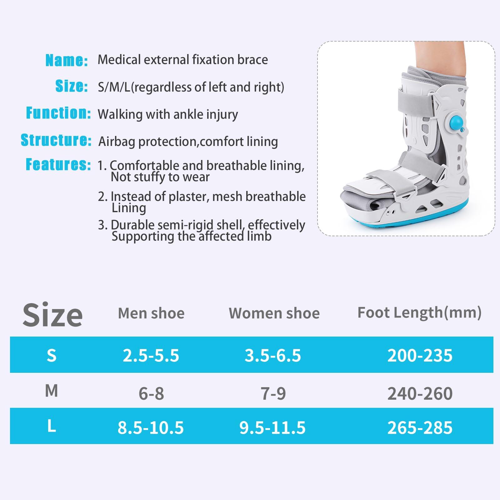 Tairibousy Tairibousy Walker Fracture Boot Air Cam Walker Boot Inflatable Walking Boot for Achilles Tendon Surgery, Acute Ankle Sprains, Broken Toe Foot, Post Op Care (S)