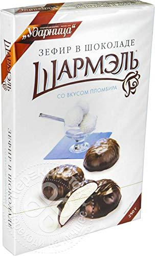 Udarnitsa Marshmallow Ice Cream Flavored Chocolate Covered \"Sharmel\" ZEFIR FREE GMO 250g