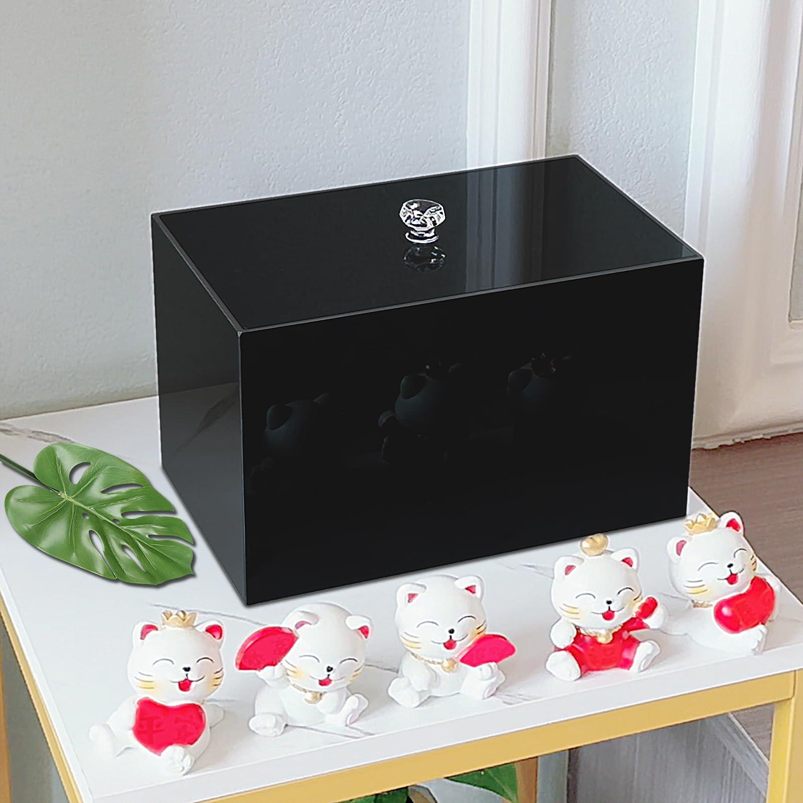 DELIPPLY Tampon Box for Bathroom, Tampons and Pads Storage Holder, Women Period Organizer Container, Black